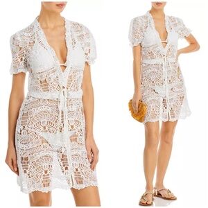 New Capittana Margot Bridal Lace Mini Swim Cover-Up Crochet🤍XS/S Limited Edition